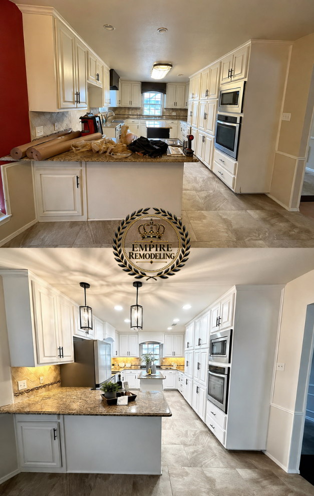 Kitchen refresh before and after by Empire Remodeling